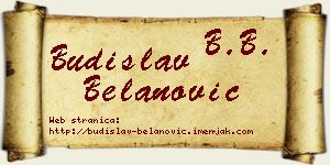 Budislav Belanović vizit kartica